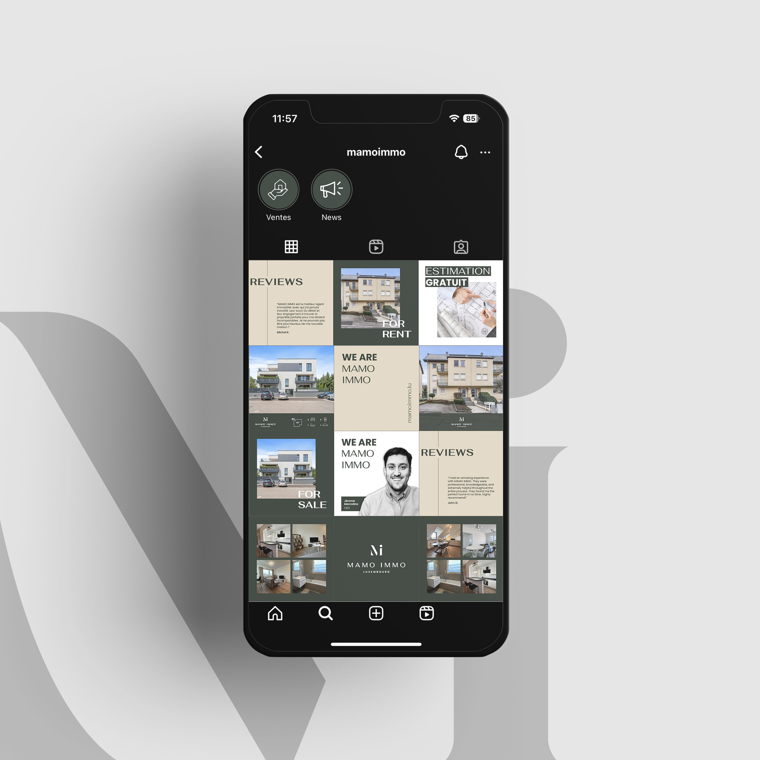 Op de Punkt Projects MamoImmo Webdesign Graphicdesign Luxembourg